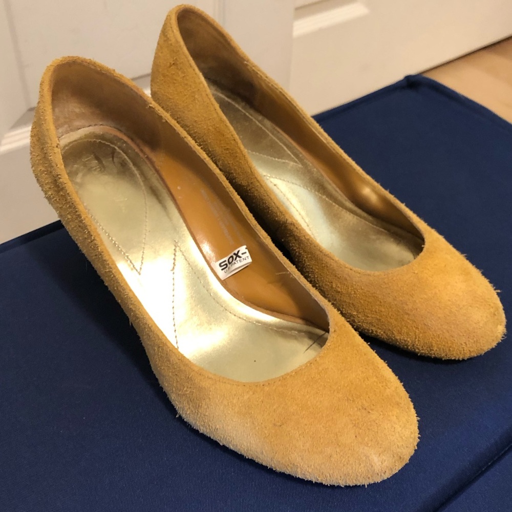 Suede style wedge heel